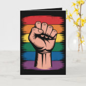 Raised FistプライドレインボーLGBTQサポート権 カード (黄色い花)