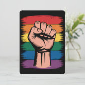 Raised FistプライドレインボーLGBTQサポート権 招待状 (スタンド正面)