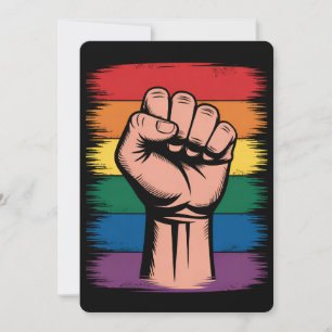 Raised FistプライドレインボーLGBTQサポート権 招待状