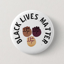 Raised Fist - Black Lives Matter 缶バッジ
