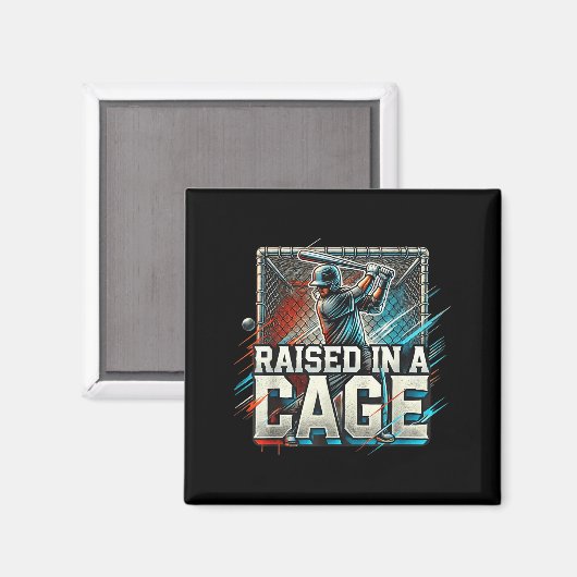 Raised In A Cage Baseball Training, Batting Cage D マグネット (正面/裏面)