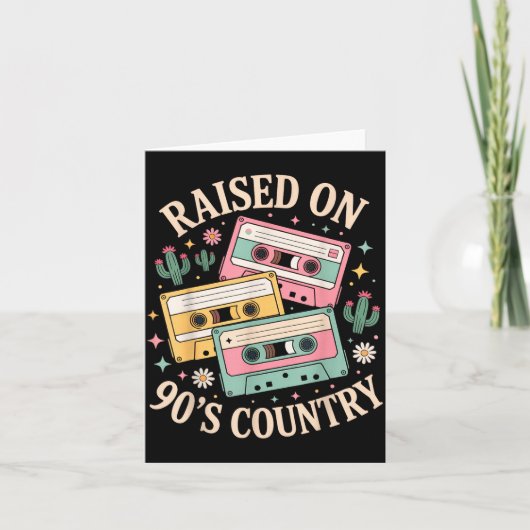 Raised On 90's Country Music Retro Cette Design  カード (正面)