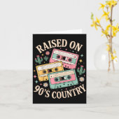 Raised On 90's Country Music Retro Cette Design  カード (黄色い花)