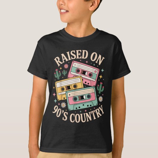 Raised On 90's Country Music Retro Cette Design  Tシャツ (正面)