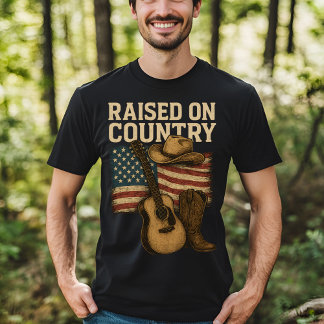 Raised on Country Music USAウェスタンスタイル Tシャツ