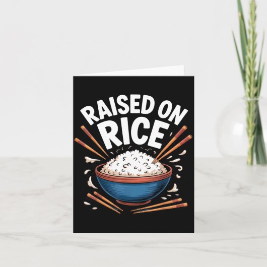Raised On Rice Food Lover Bowl Design For Fun Casu カード (正面)