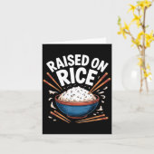 Raised On Rice Food Lover Bowl Design For Fun Casu カード (黄色い花)