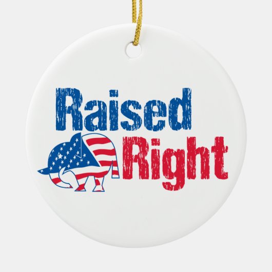 Raised Right - 共和党 セラミックオーナメント (正面)
