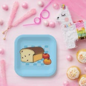 Raisin Bread Loaf and Red Apples ペーパープレート (パーティー)