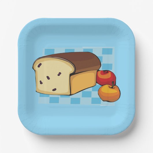 Raisin Bread Loaf and Red Apples ペーパープレート (正面)