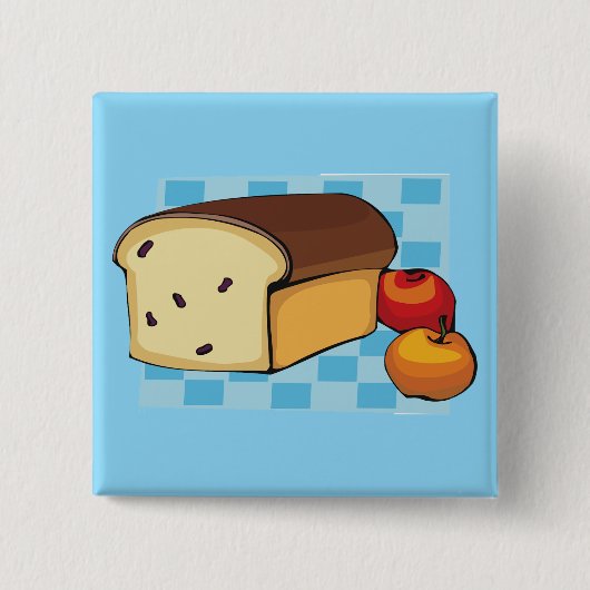 Raisin Bread Loaf and Red Apples 缶バッジ (正面)