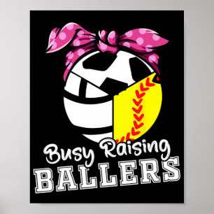 Raising Ballers – ソフトボーおもしろいルバレーボールサッカー ポスター