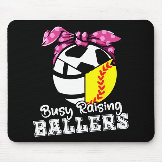Raising Ballers – ソフトボーおもしろいルバレーボールサッカー マウスパッド (正面)