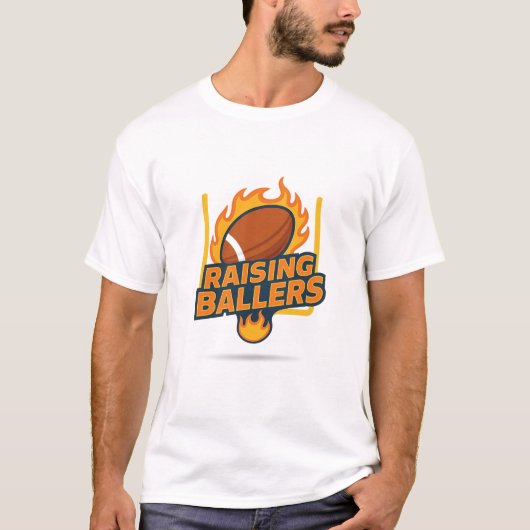Raising Ballers Fiery Football  Tシャツ (正面)