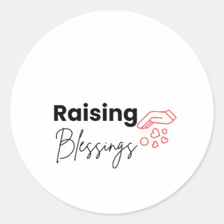 Raising Blessings キリスト教 クラシック ラウンド ステッカー