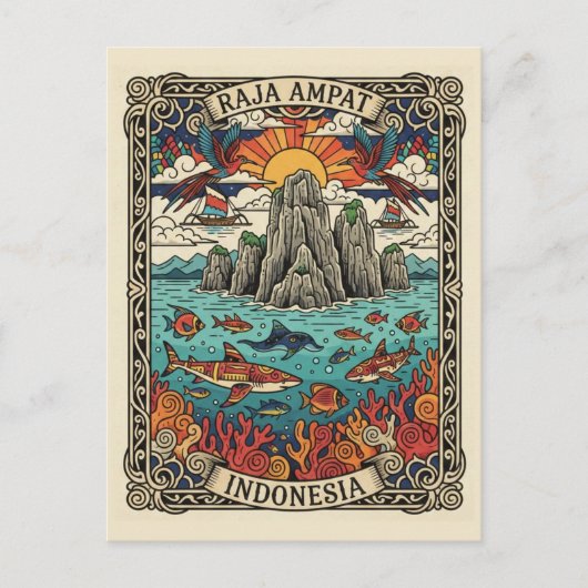 Raja Ampat Indonesia ポストカード (正面)