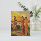 Raja Raviによるラダへの愛を宣言するクリシュナ シーズンポストカード (スタンド正面)