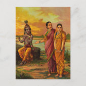 Raja Raviによるラダへの愛を宣言するクリシュナ シーズンポストカード (正面)