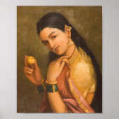 Raja Ravi Varmaによって果物を持っている女性 ポスター (正面)