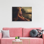 Raja Ravi Varma - Radha In The Moonlight キャンバスプリント (インサイチュ (リビング))