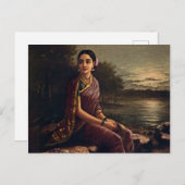Raja Ravi Varma - Radha In The Moonlight ポストカード (正面/裏面)