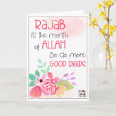 Rajab - Holy Month Blessings -Floral Design カード (黄色い花)