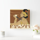 Rajahのヴィンテージのコーヒー広告 スクエア壁時計 (ホーム)