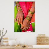 Rajasthan Close-up of Woman's Hands ポスター (キッチン)