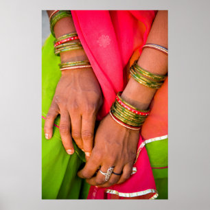 Rajasthan Close-up of Woman's Hands ポスター