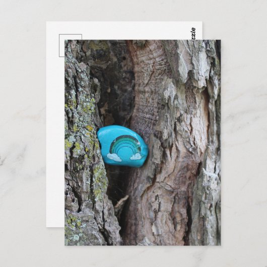 RAK 絵を描 Little Rainbow Rock in a Tree ポストカード (正面/裏面)