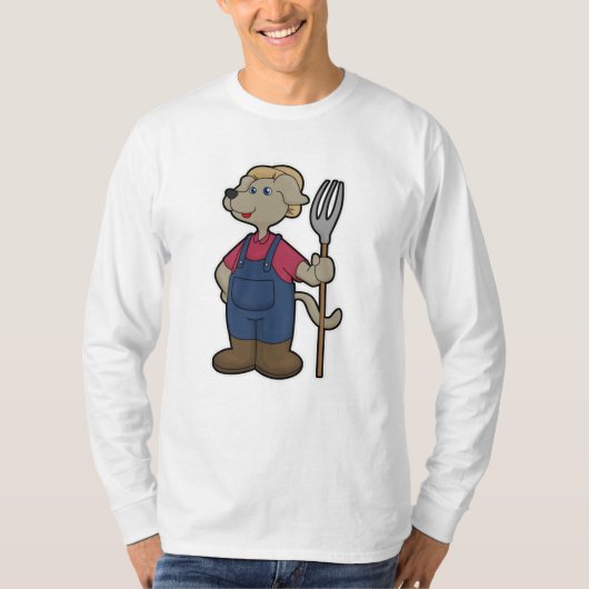 Rake & Hatと農家としての犬 Tシャツ (正面)