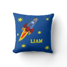 Rakete mit Sternen | personalisierbares Kissen 