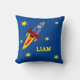 Rakete mit Sternen | personalisierbares Kissen  クッション
