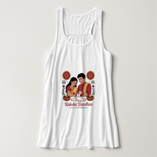 Raksha Bandhan  Flowy Racerback Tank Top タンクトップ (デザイン正面)