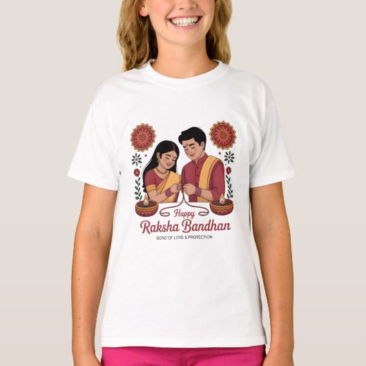Raksha Bandhan  Girls' Tri-blend T-Shirt Tシャツ (正面)