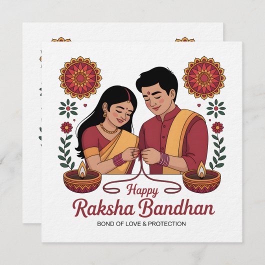 raksha bandhan Invitation 招待状 (正面/裏面)