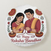 Raksha Bandhan Round Pillow ラウンドクッション (裏面)