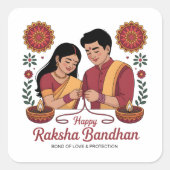 Raksha Bandhan Sticker スクエアシール (正面)