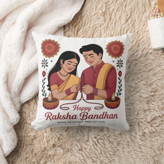 Raksha Bandhan Throw Pillow クッション (ブランケット)