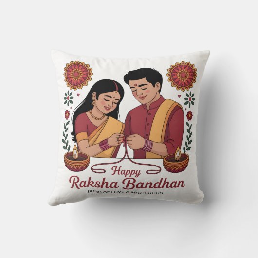 Raksha Bandhan Throw Pillow クッション (裏面)