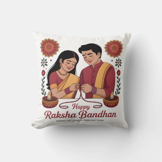 Raksha Bandhan Throw Pillow クッション (正面)