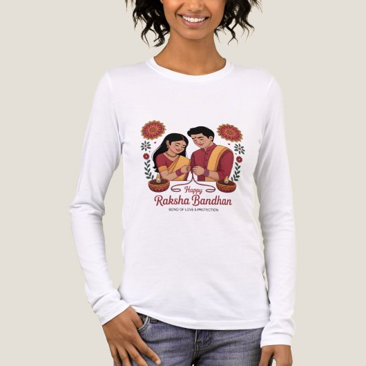 Raksha Bandhan  Women's Long Sleeve Shirt トライブレンドＴシャツ (正面)