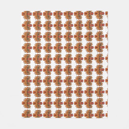 Raksha Mask フリースブランケット (正面)