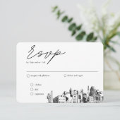 Raleigh結婚のRSVP伝統的 Mealオプション エンクロージャーカード (スタンド正面)