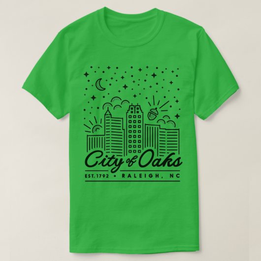 Raleigh City of Oaks Merchandise  Tシャツ (デザイン正面)