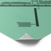 Raleigh-Durham Airport(RDU)図ポスター ポスター (角)