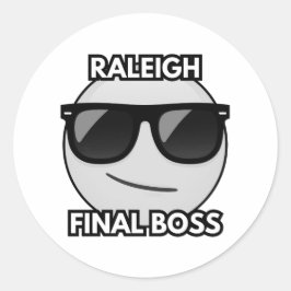 Raleigh Final Boss Cool Emoji Sticker ラウンドシール