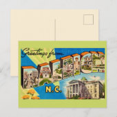 Raleigh NC レトロ ポストカード (正面/裏面)