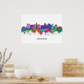 Raleigh North Carolina Skyline ポスター (キッチン)