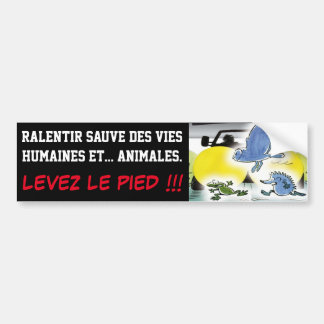 RALENTIR SAUVE DES VIES HUMAINES ET ANIMALES バンパーステッカー